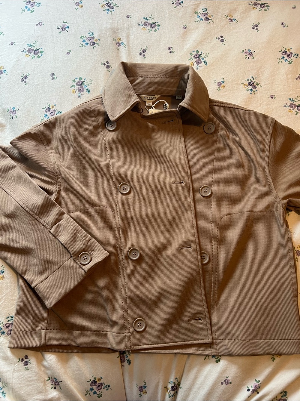 Max Studio Double-Breasted Brown Pea Coat